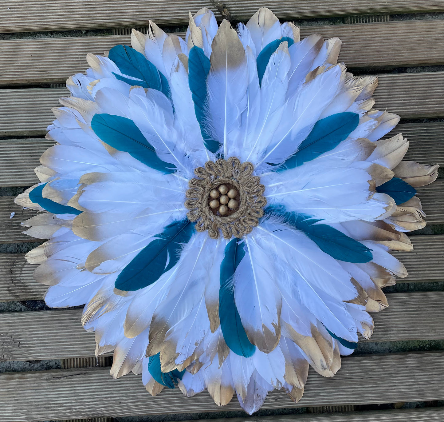 JuJuhat « Hippi Chic » Blanc et bleu