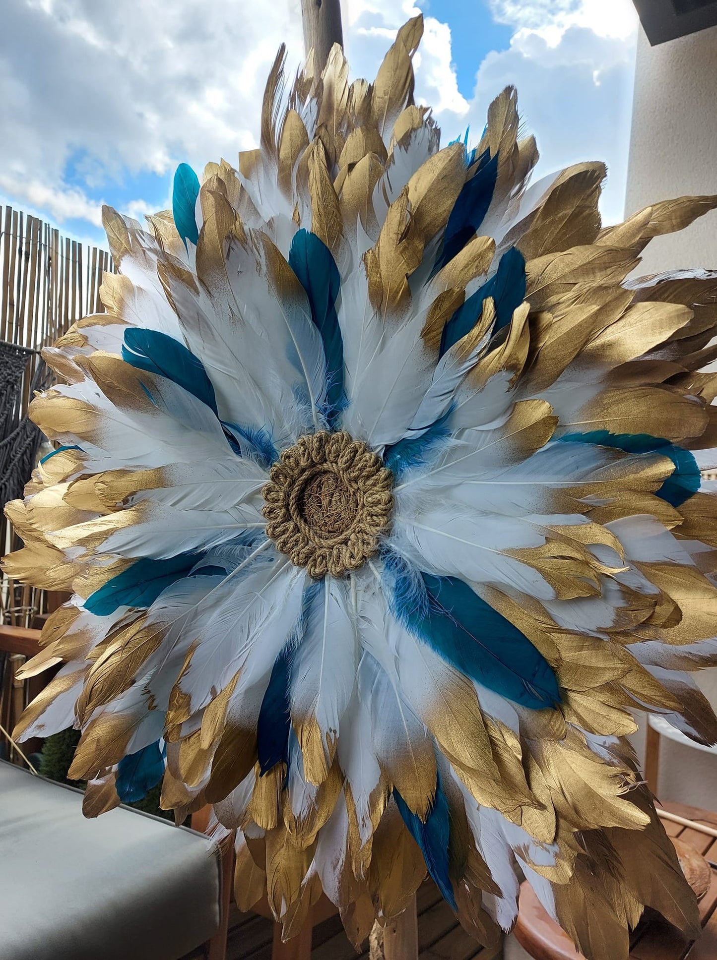 JuJuhat « Hippi Chic » Blanc et bleu